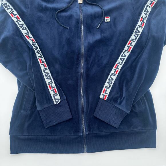 Vtg Velour FILA Track Suit Full Zip Top XL Woman Retro w/LOGO 90s comfortable - Picture 8 of 16